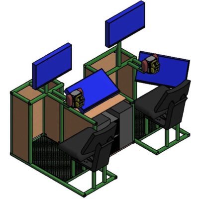 Схема розміщення органів керування навчальних інтерактивних макетів робочих місць оператора-навідника та командира БМП